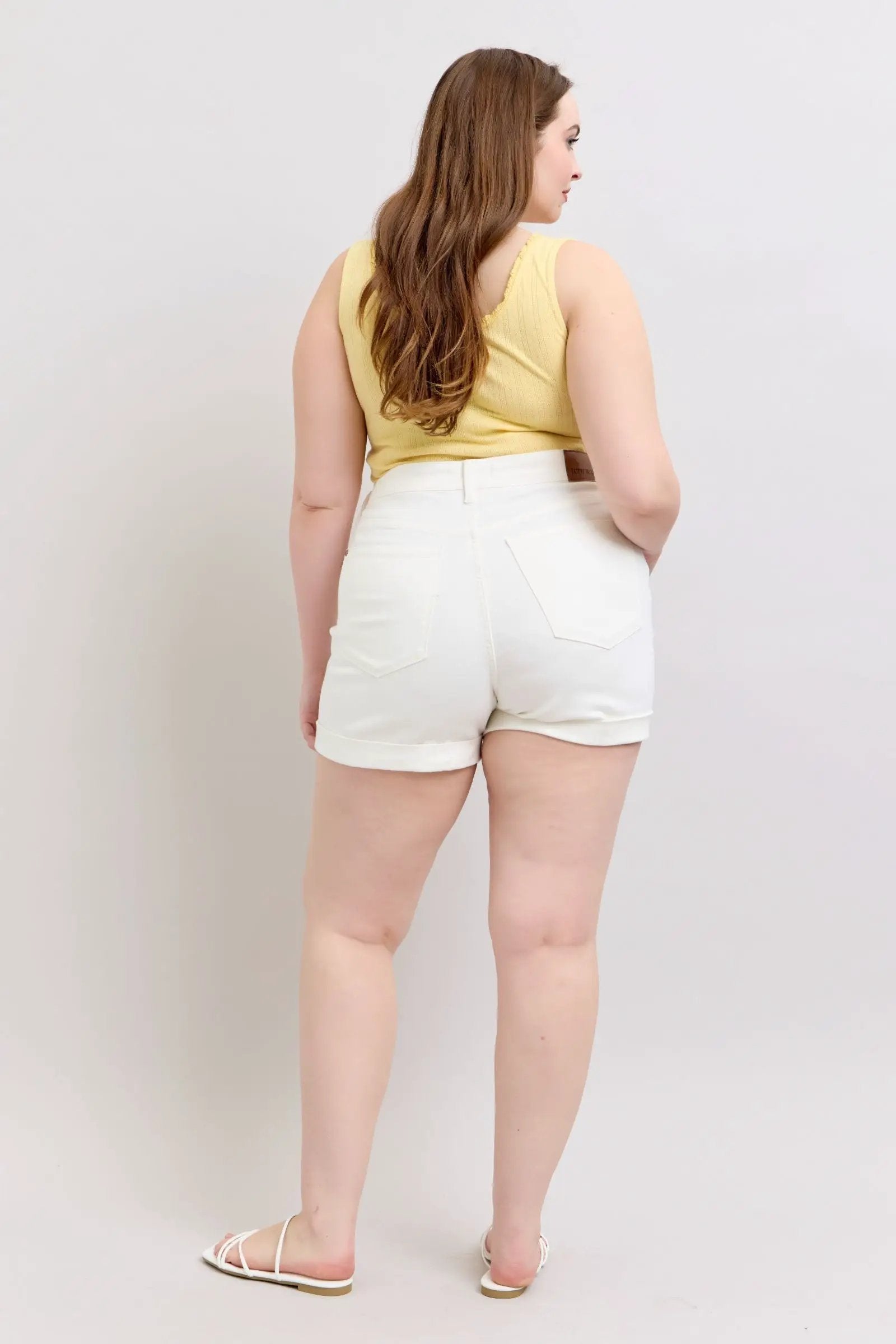 Judy Blue Judy Blue High Waisted Double Roll Cuff Short: CURVY - Shorts Judy Blue High Waisted Double Roll Cuff Short PLUS