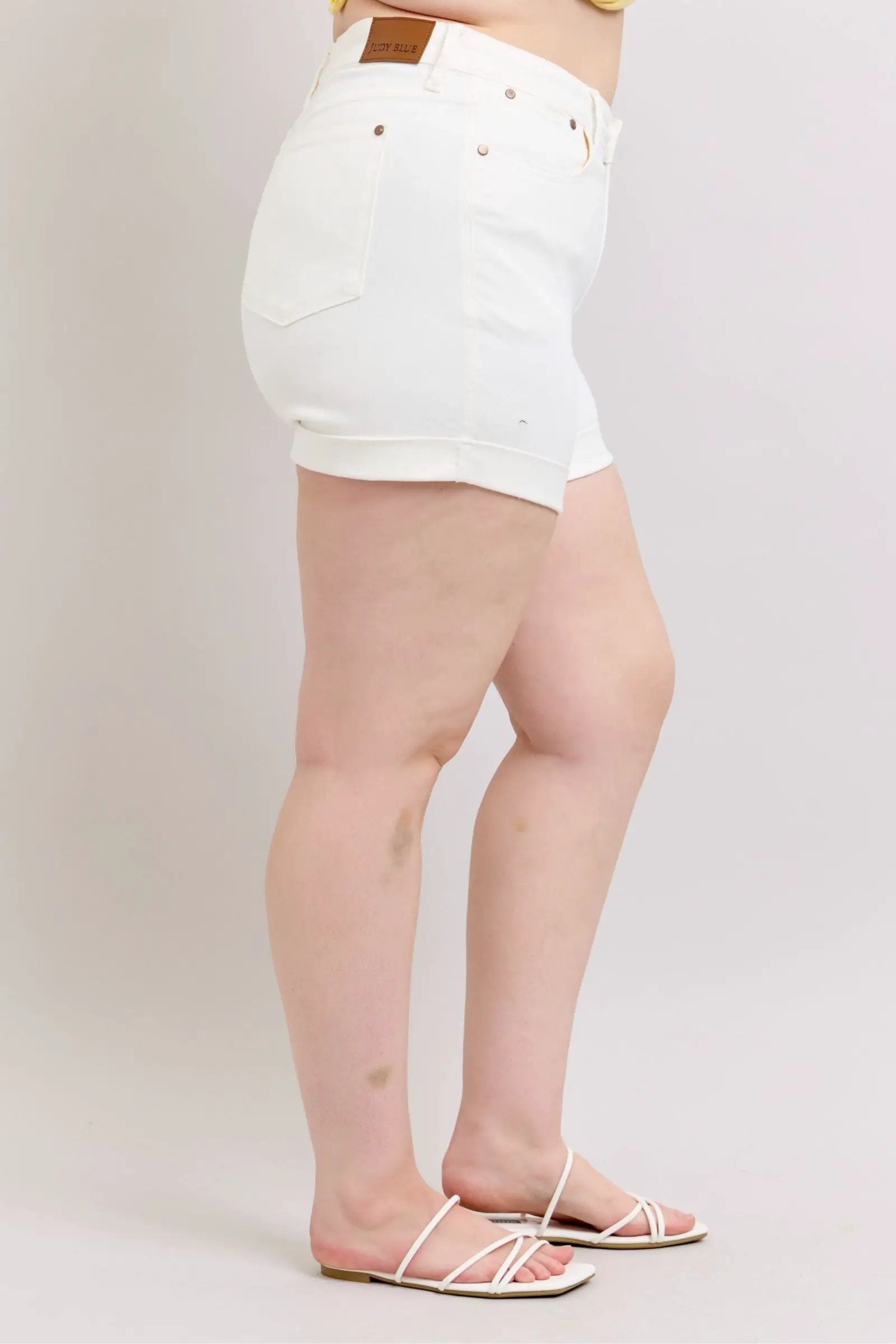 Judy Blue Judy Blue High Waisted Double Roll Cuff Short: CURVY - Shorts Judy Blue High Waisted Double Roll Cuff Short PLUS