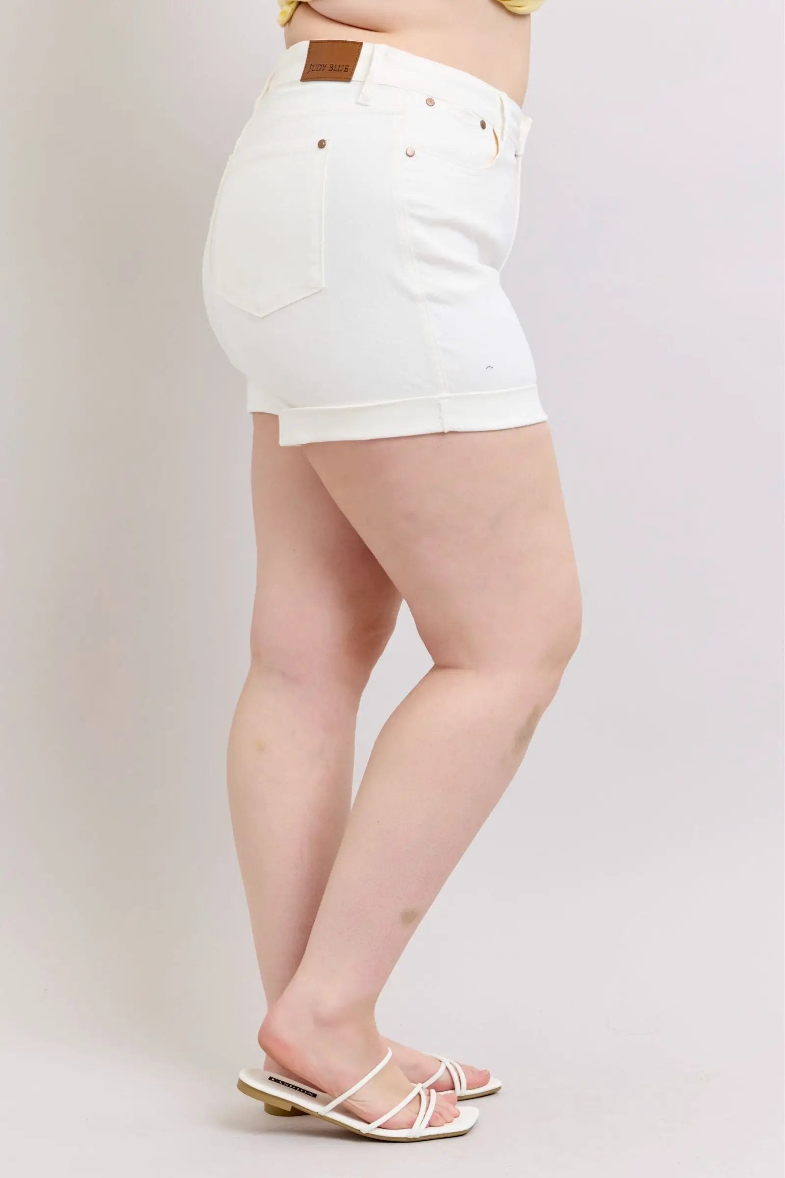 Judy Blue Judy Blue High Waisted Double Roll Cuff Short: CURVY - Shorts Judy Blue High Waisted Double Roll Cuff Short PLUS