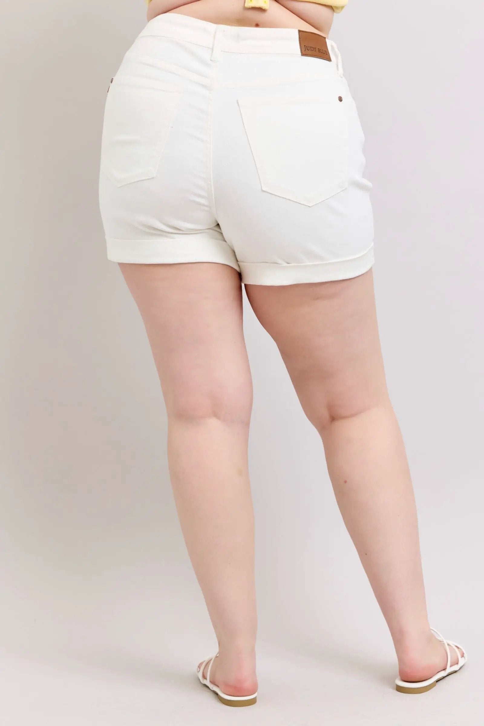 Judy Blue Judy Blue High Waisted Double Roll Cuff Short: CURVY - Shorts Judy Blue High Waisted Double Roll Cuff Short PLUS