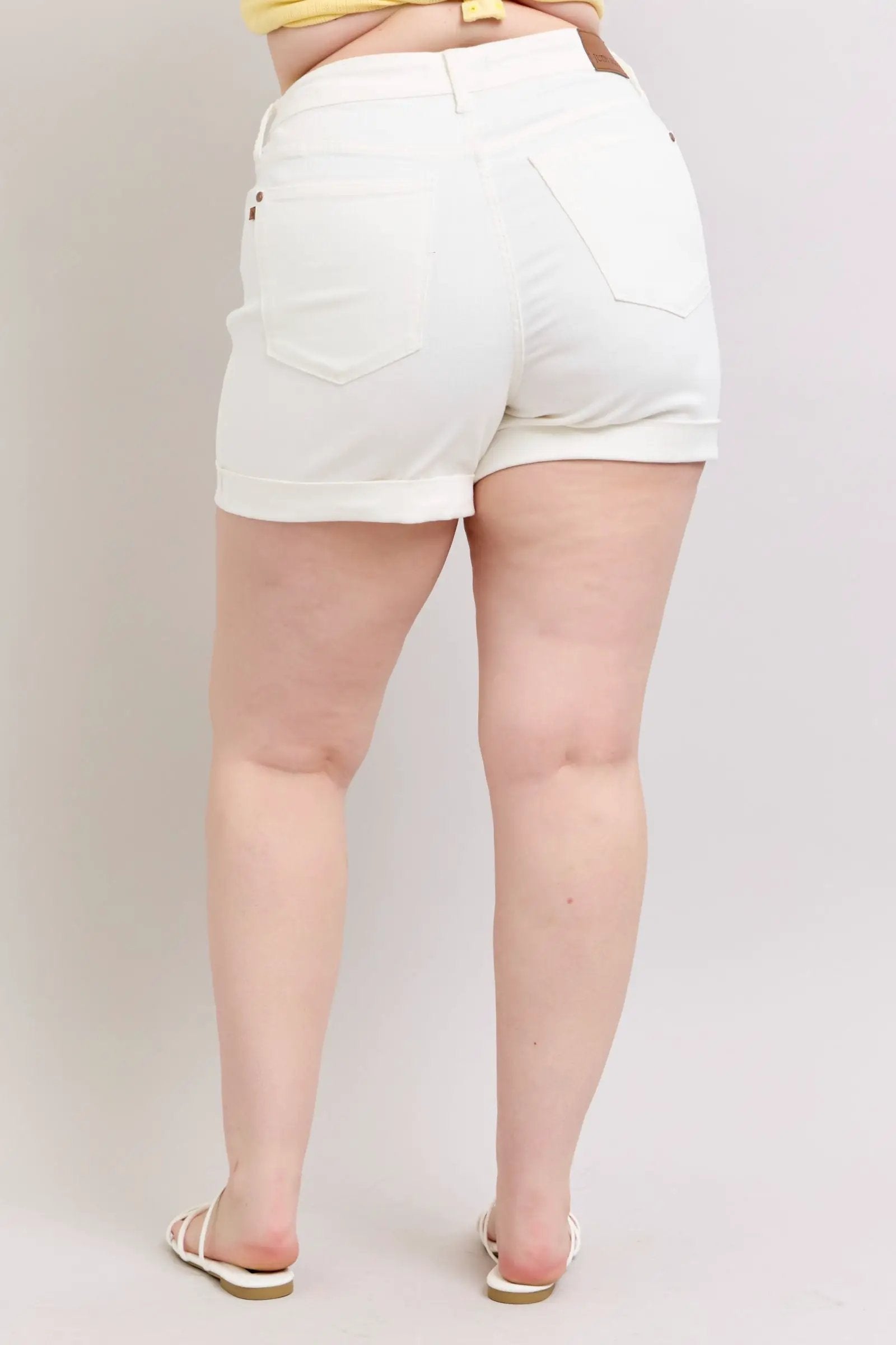 Judy Blue Judy Blue High Waisted Double Roll Cuff Short: CURVY - Shorts Judy Blue High Waisted Double Roll Cuff Short PLUS