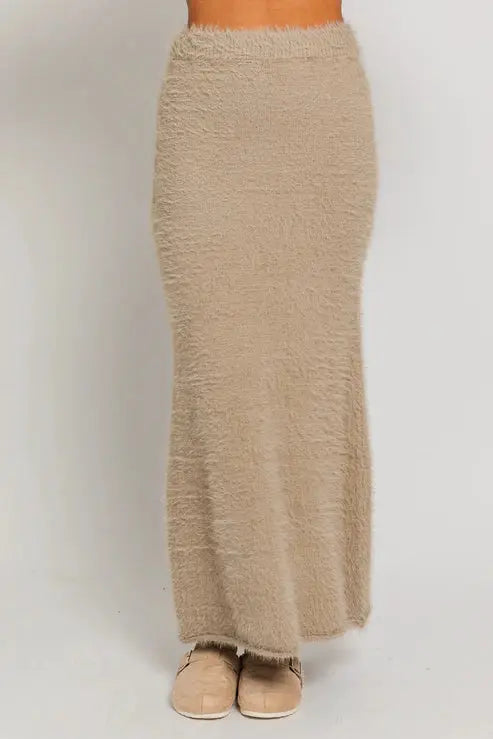 Le Lis High Waist Fuzzy Sweater Skirt - Matching Sweater Available - Outfit Sets