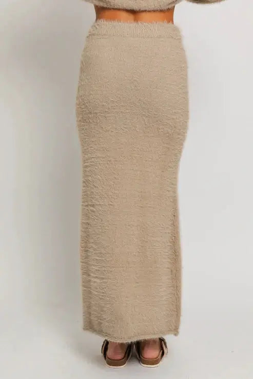 Le Lis High Waist Fuzzy Sweater Skirt - Matching Sweater Available - Outfit Sets