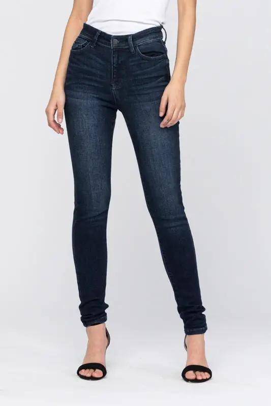 Judy Blue The Ultra High Waisted Dark Wash Skinny Fit Denim Jeans: REG & CURVY - Jeans Judy Blue High Waisted Dark Wash Skinny Fit Denim Jeans