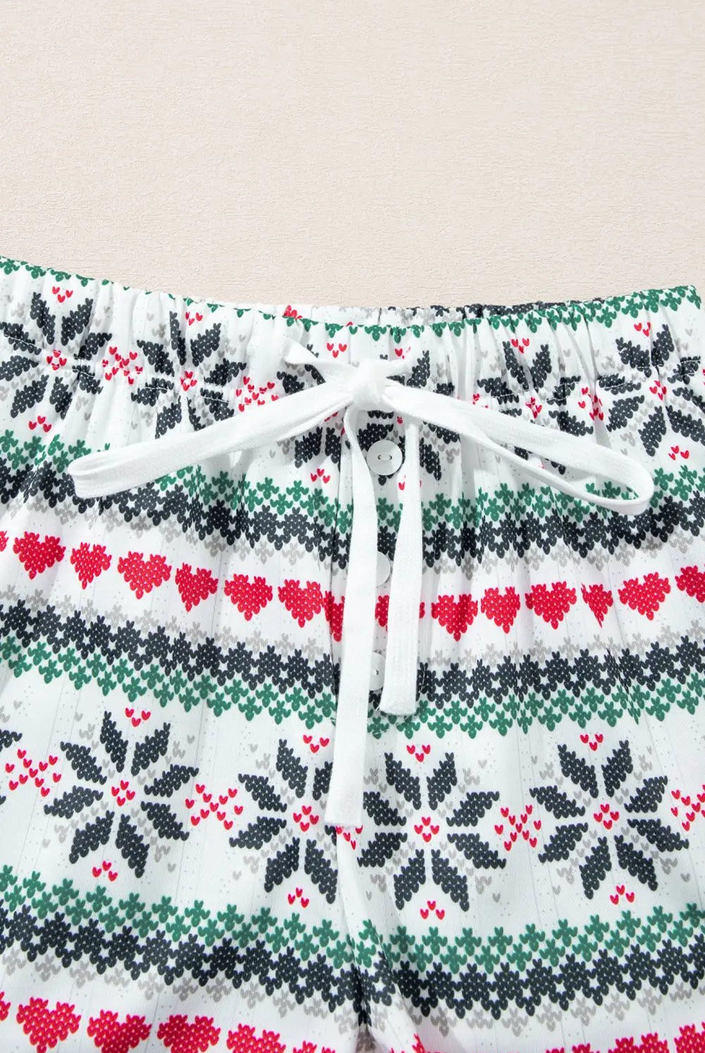 Grateful Threads Boutique Fiery Red “SLEIGH” Snowflake Print Long Sleeve Lounge Set - Loungewear Fiery Red SLEIGH Snowflake Print Long Sleeve Wide Leg Lounge Set