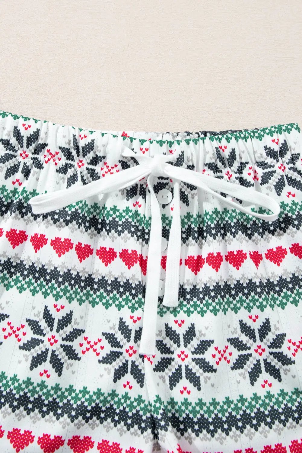 Grateful Threads Boutique Fiery Red “SLEIGH” Snowflake Print Long Sleeve Lounge Set - Loungewear Fiery Red SLEIGH Snowflake Print Long Sleeve Wide Leg Lounge Set