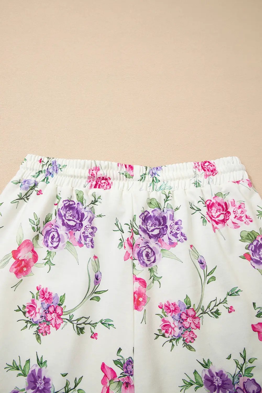 Grateful Threads Boutique Wildflower Dreams Lounge Set - Loungewear Apricot Floral Print Pullover Drawstring Lounge Pant Set