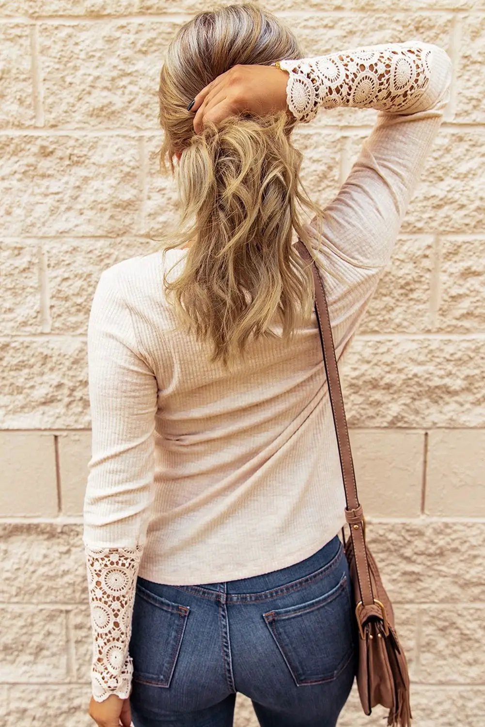 Grateful Threads Boutique Crochet Lace Hem Top - Clothing Tops Top