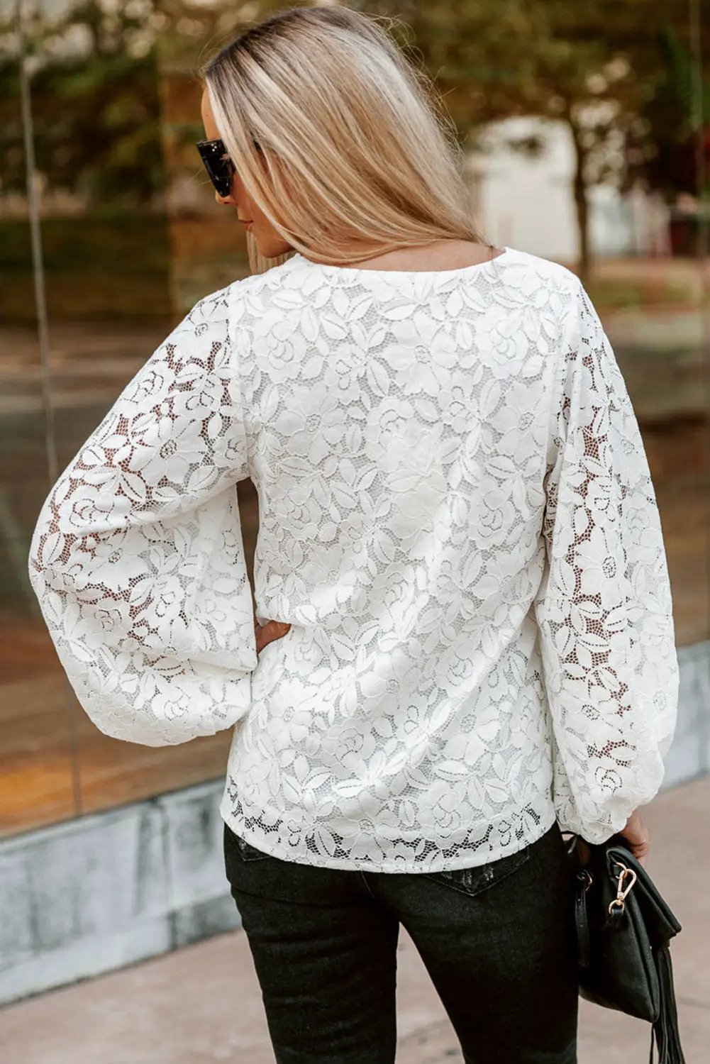 Grateful Threads Boutique Lace Crochet V Neck Top - Clothing Tops Lace Crochet V Neck Top