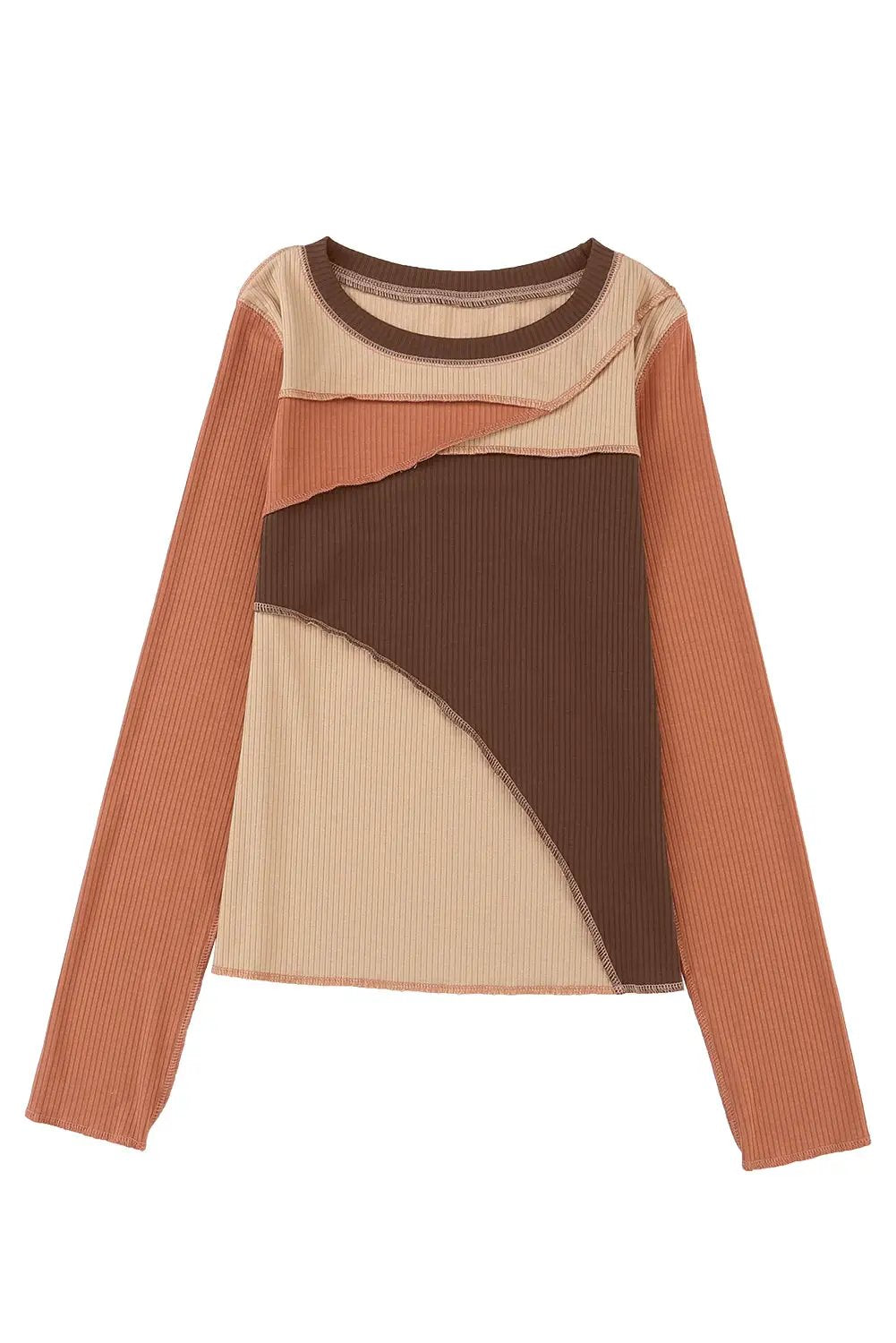Grateful Threads Boutique Color Block Ribbed Knit Top - Clothing Tops