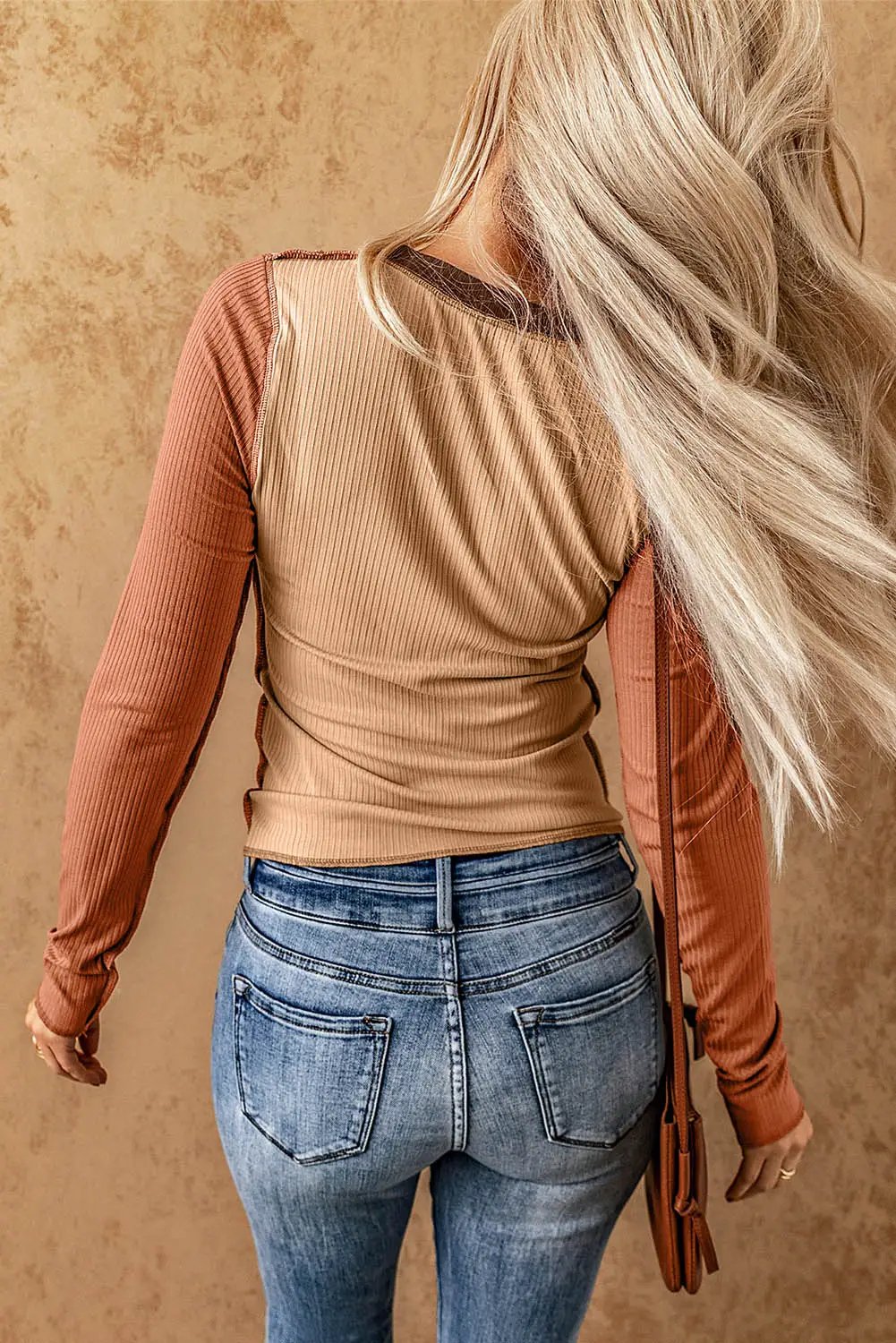 Grateful Threads Boutique Color Block Ribbed Knit Top - Clothing Tops