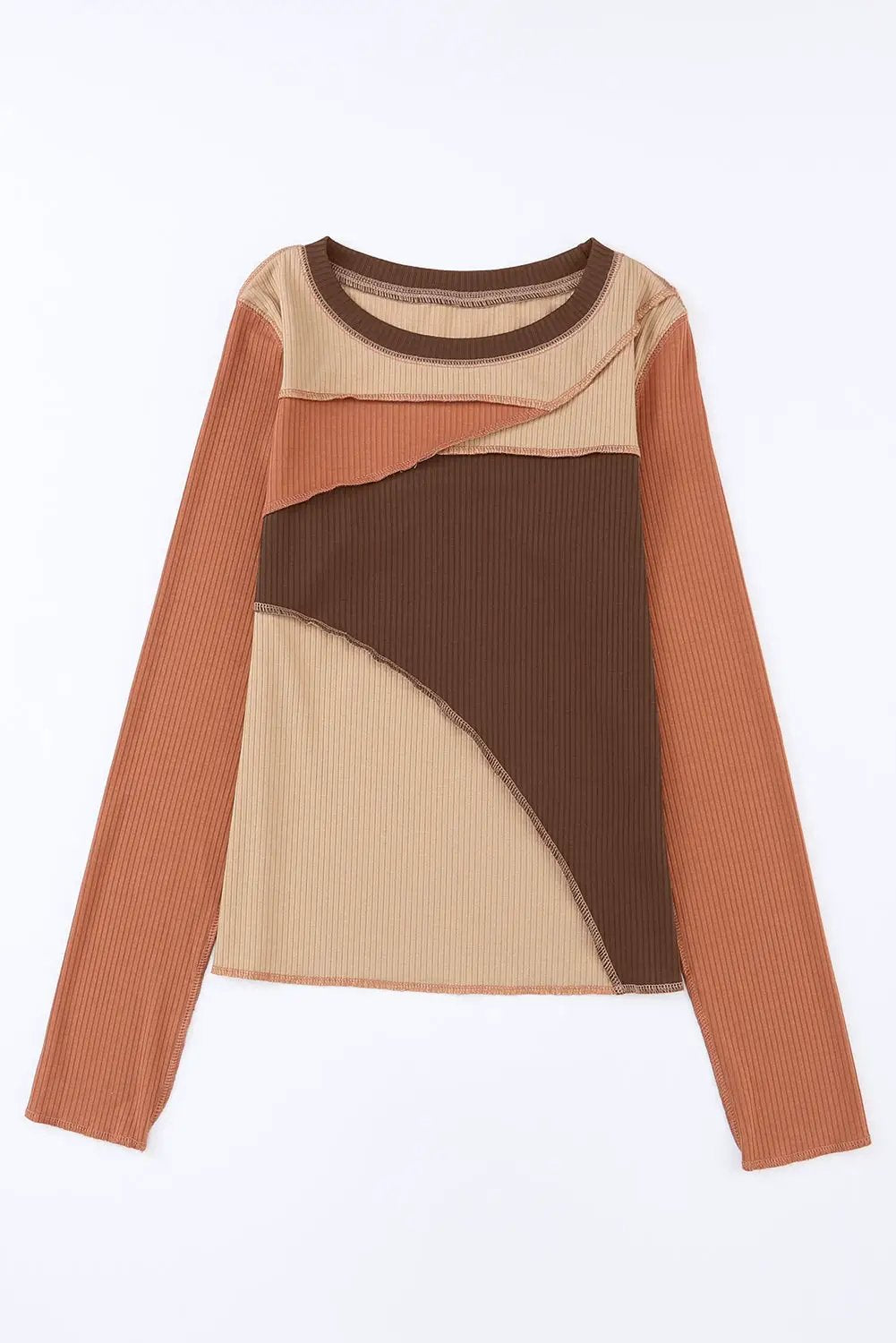 Grateful Threads Boutique Color Block Ribbed Knit Top - Clothing Tops