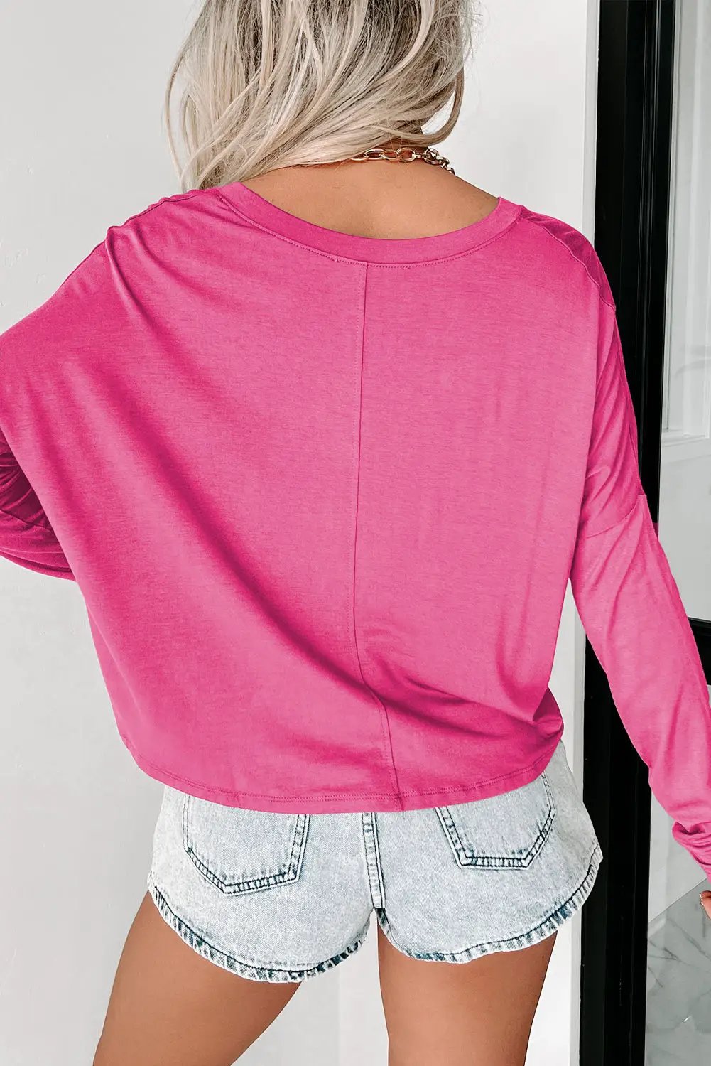 Grateful Threads Boutique The Pink Poppy Cropped V - T-Shirts