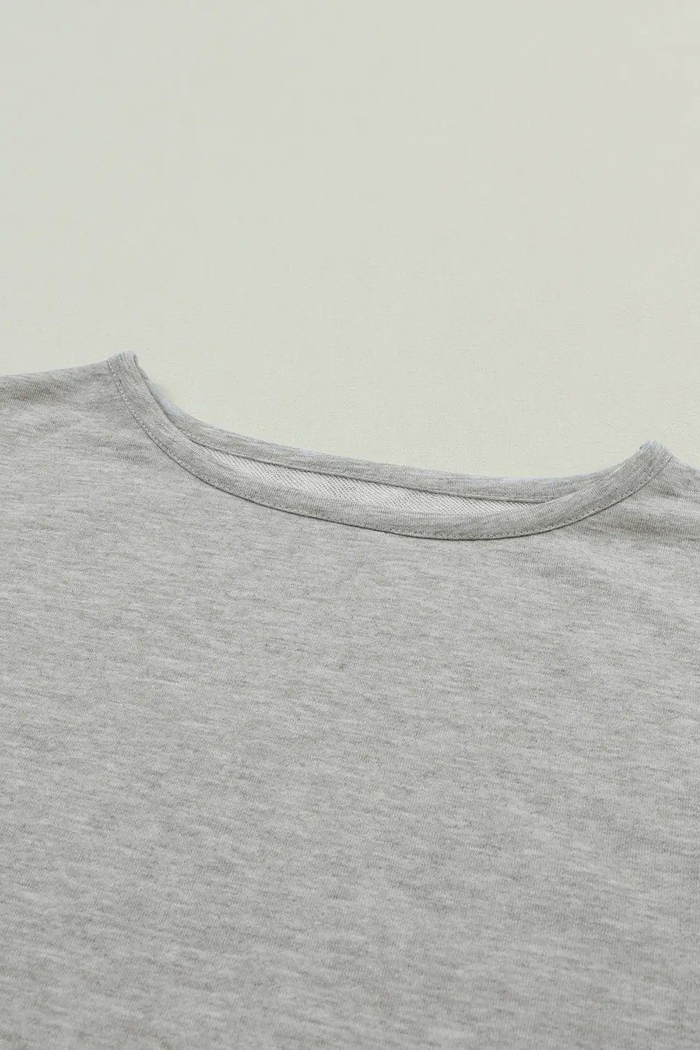 Grateful Threads Boutique Grey Crinkle Splicing Raw Hem High Low Oversized Blouse - Blouses Grey Crinkle Splicing Raw Hem High Low Oversized Blouse