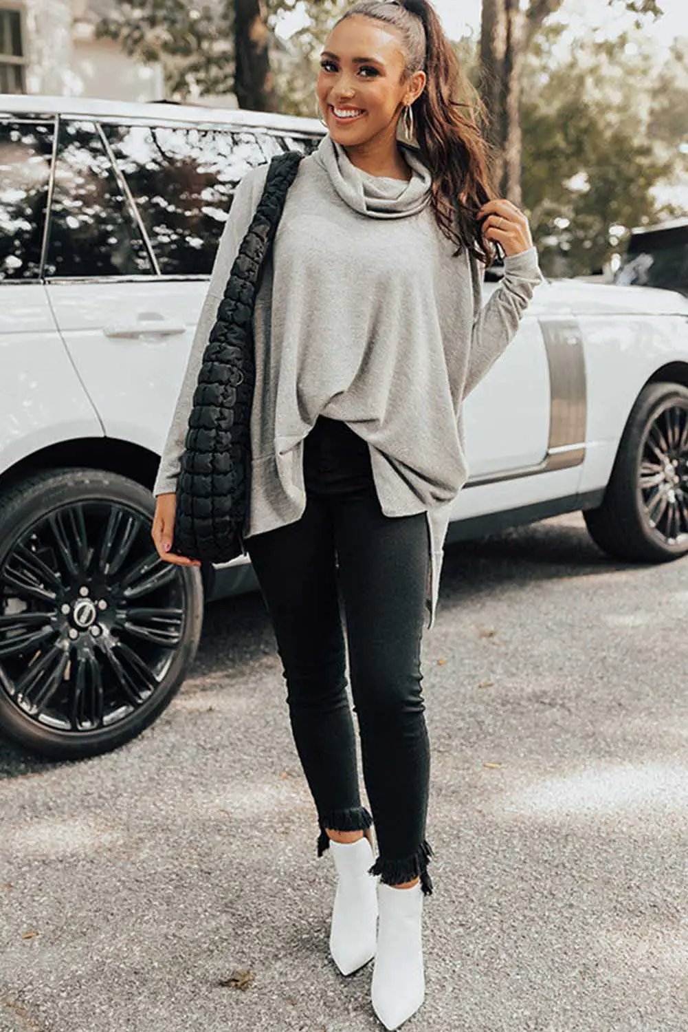 Grateful Threads Boutique Cowl Neck Tunic Top - Clothing Tops