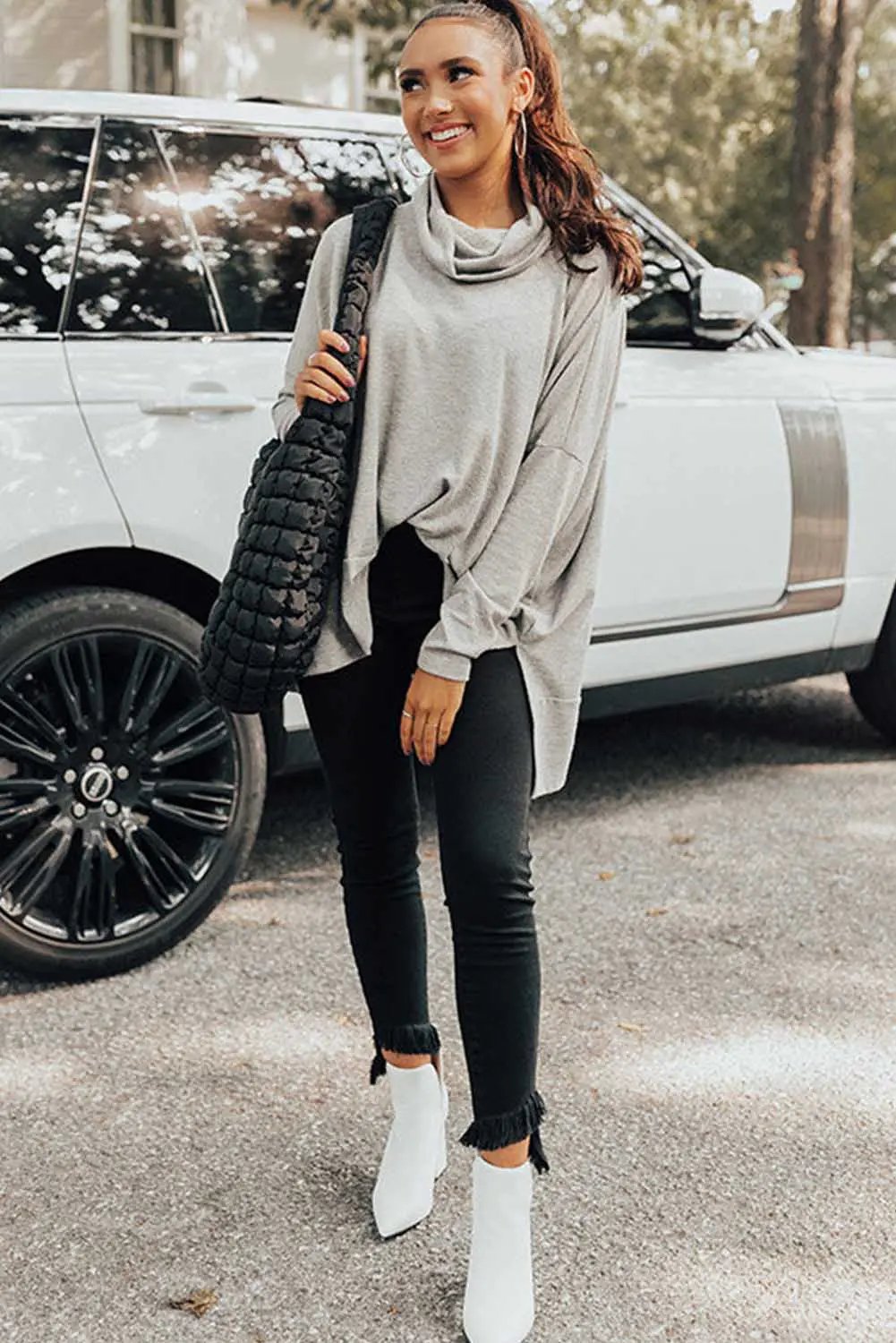 Grateful Threads Boutique Cowl Neck Tunic Top - Clothing Tops