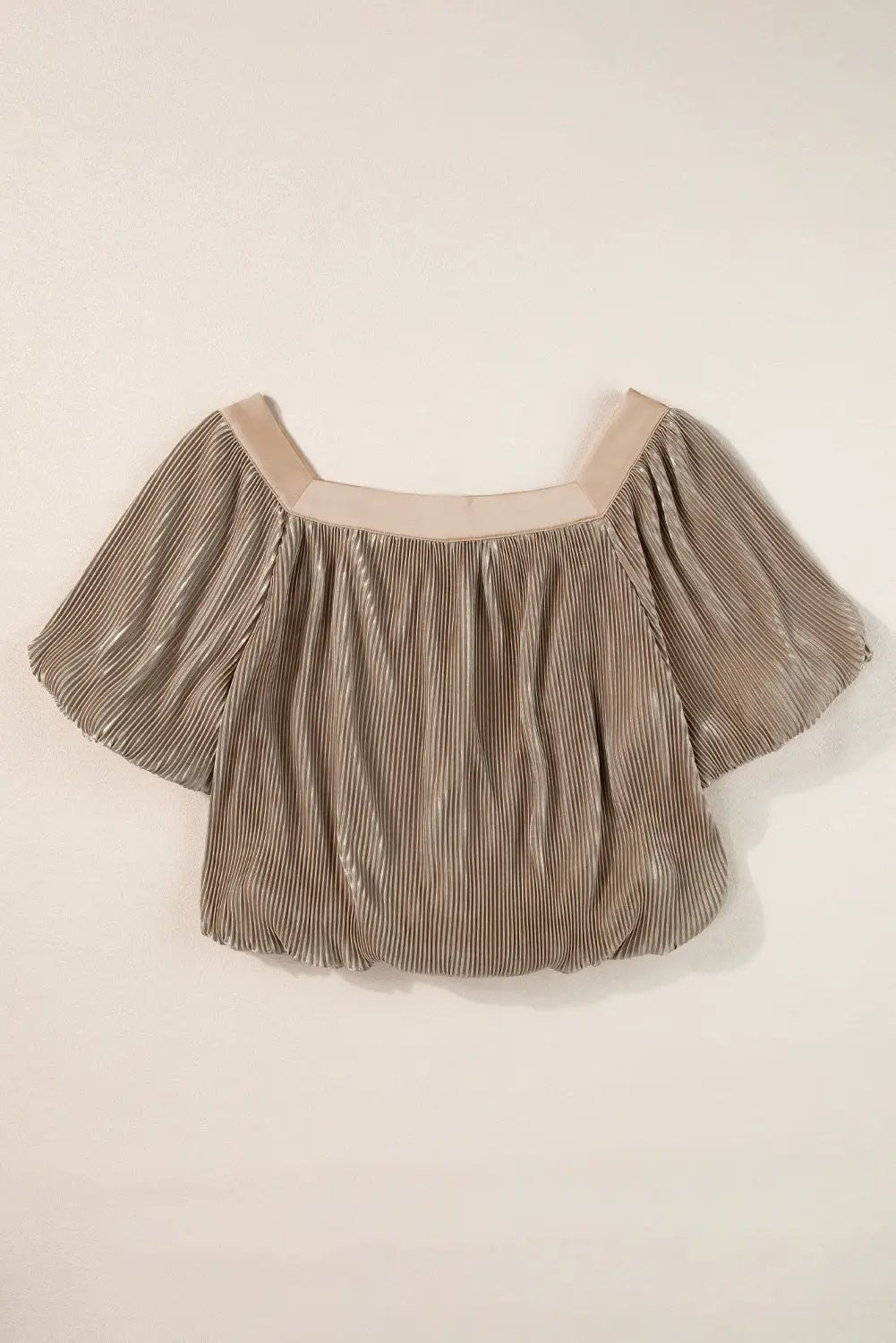 Grateful Threads Boutique Pleated Puff Sleeve Square Neck Blouse - Blouses