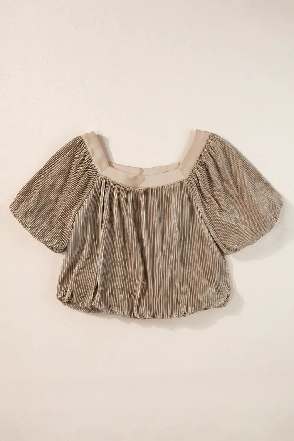 Grateful Threads Boutique Pleated Puff Sleeve Square Neck Blouse - Blouses