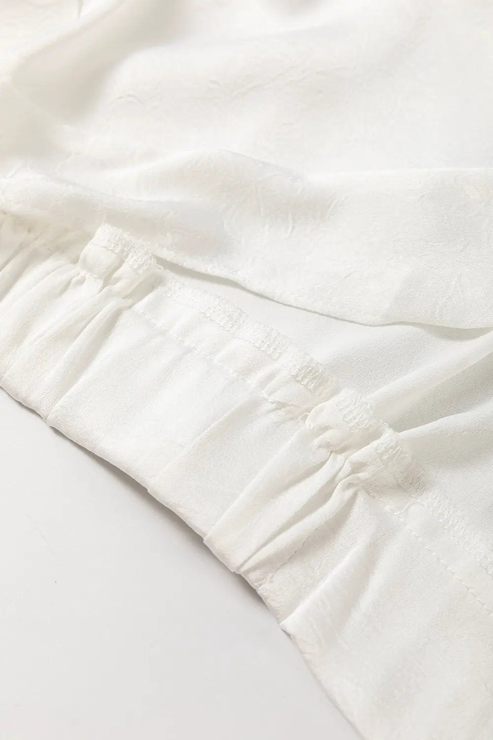 Grateful Threads Boutique White Twisted V Neck Crop Blouse - Blouses