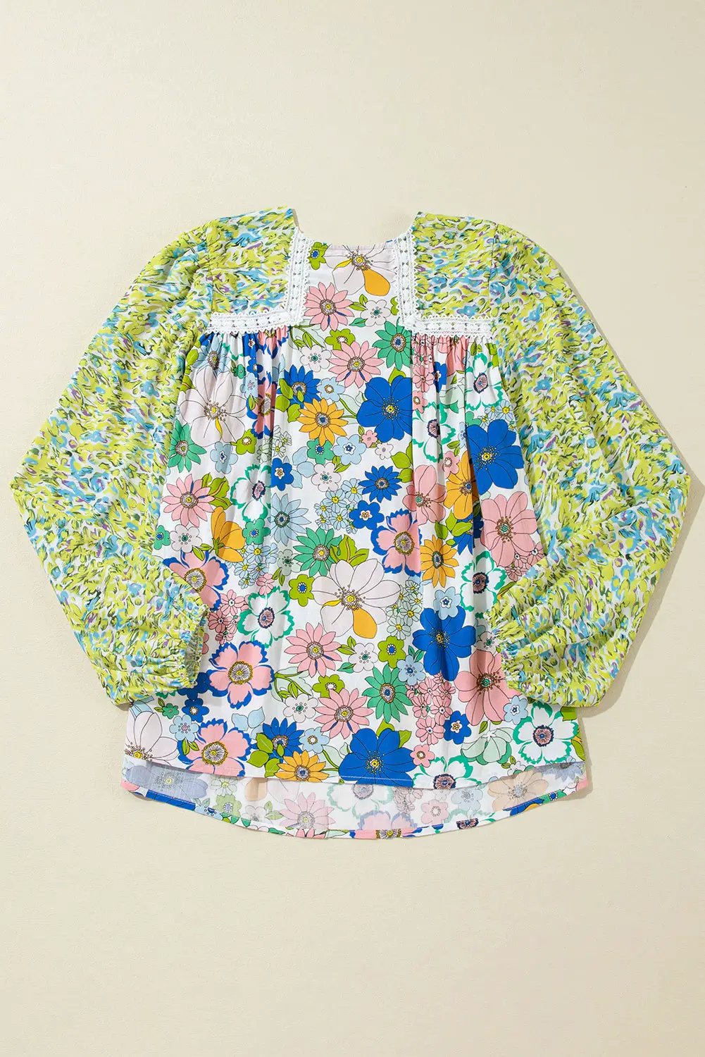 Grateful Threads Boutique Green Floral Print Blouse - Blouses