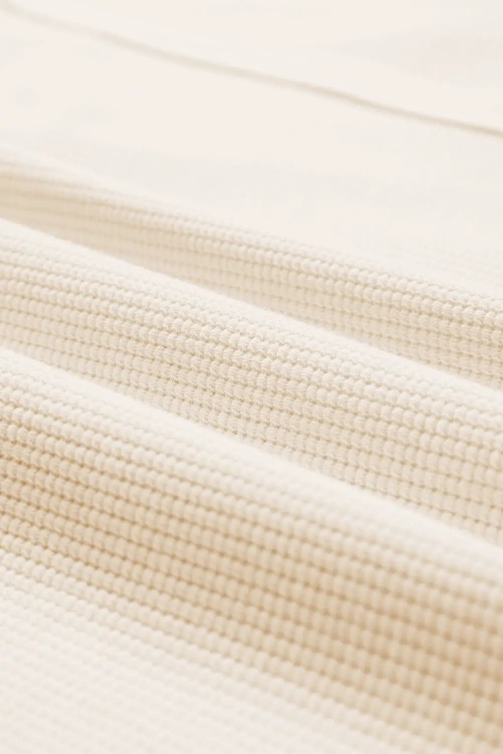 Grateful Threads Boutique Cream Waffle Oversized Top - Sweaters