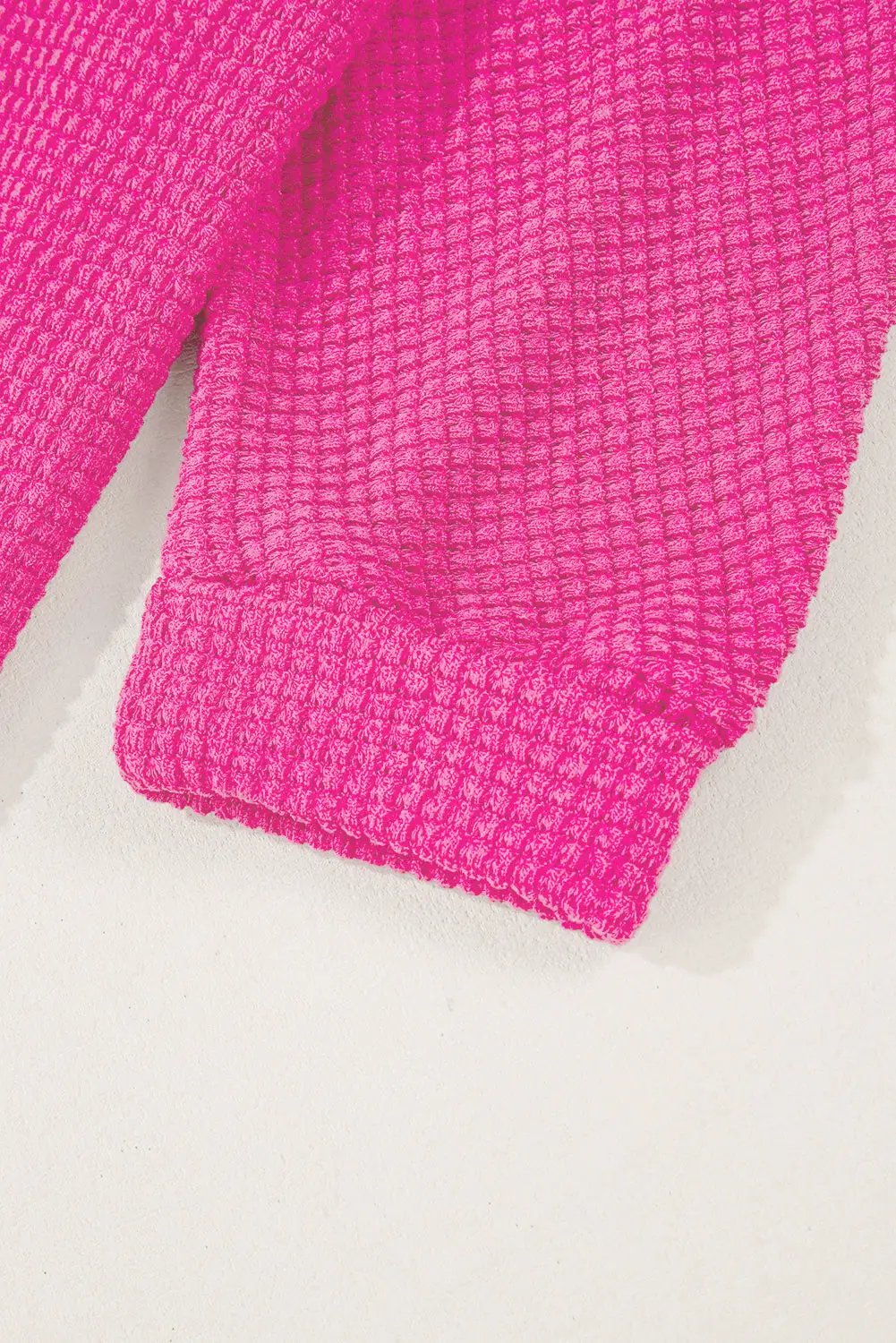 Grateful Threads Boutique Rose Waffle Knit Side Slits V Neck Top - Shirts