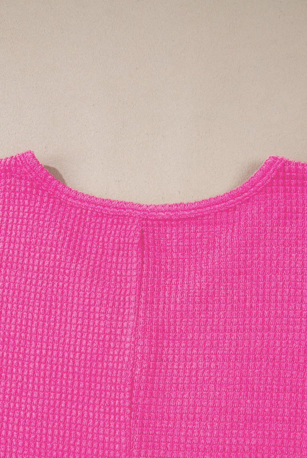 Grateful Threads Boutique Rose Waffle Knit Side Slits V Neck Top - Shirts