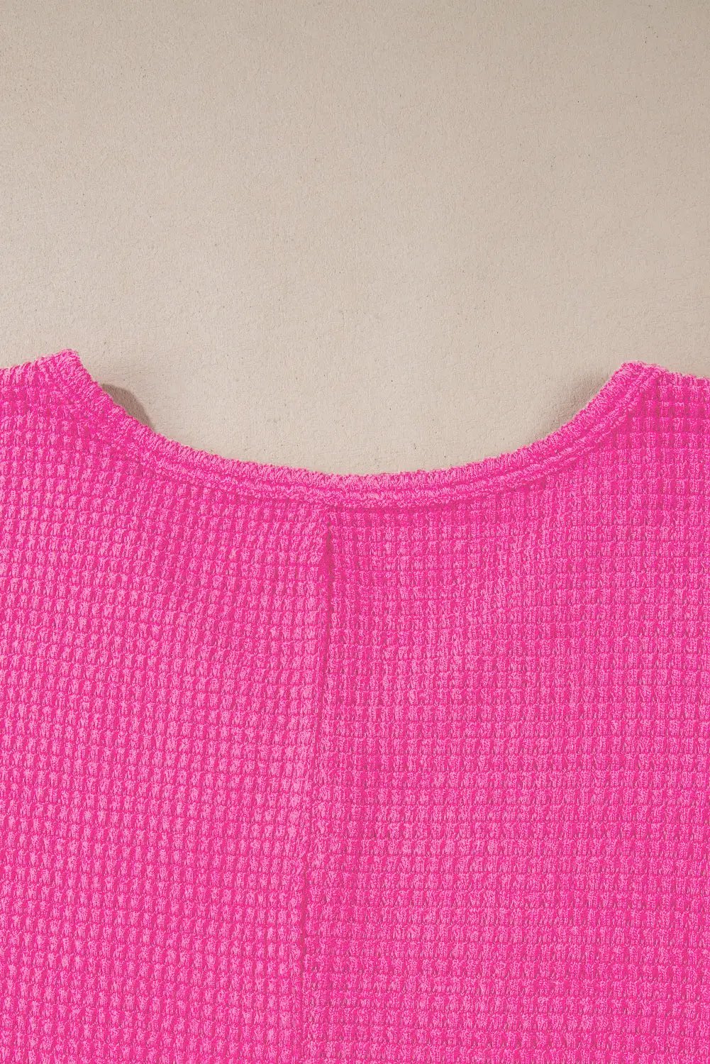 Grateful Threads Boutique Rose Waffle Knit Side Slits V Neck Top - Shirts