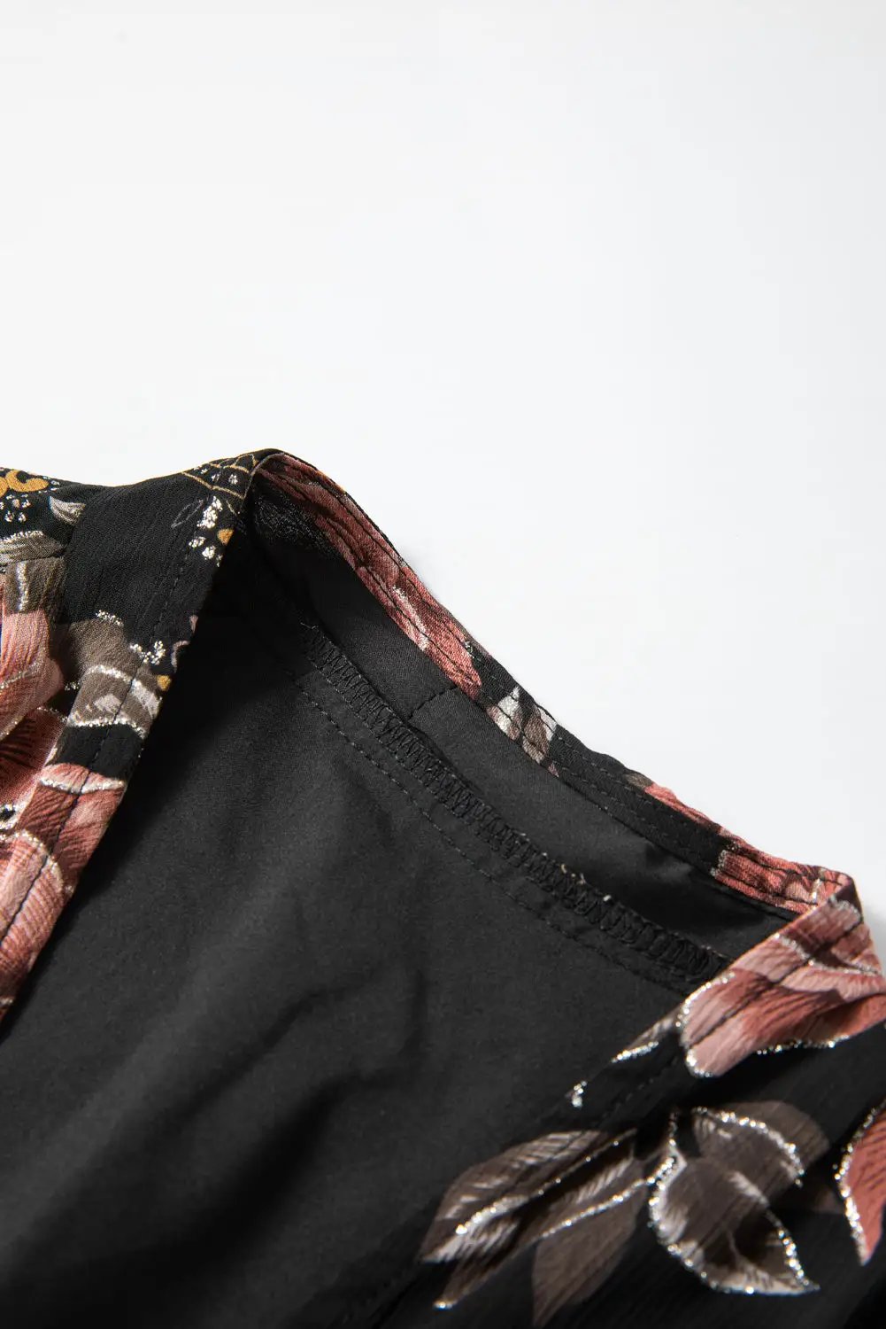 Grateful Threads Boutique Black Floral Criss Cross Blouse - Blouses