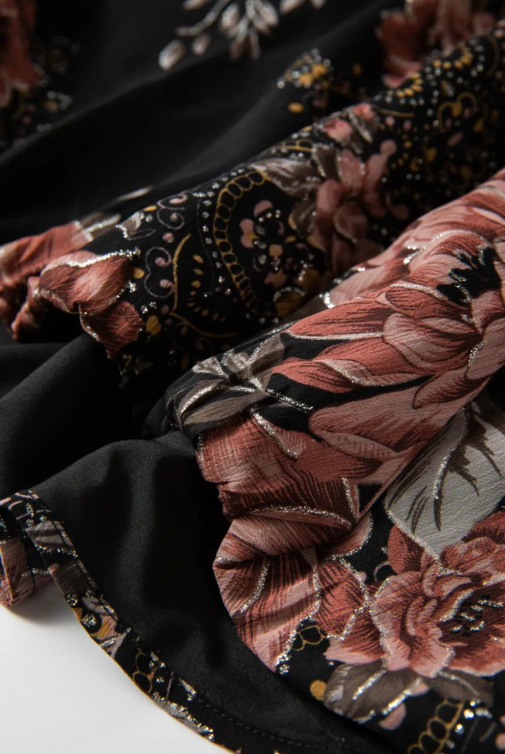 Grateful Threads Boutique Black Floral Criss Cross Blouse - Blouses