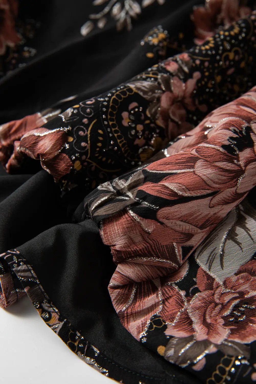 Grateful Threads Boutique Black Floral Criss Cross Blouse - Blouses