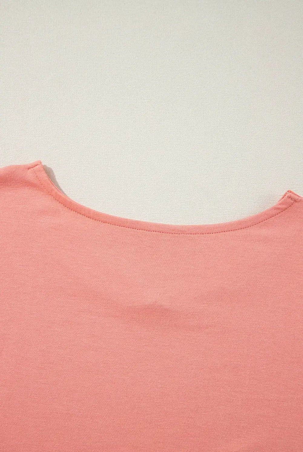 Grateful Threads Boutique Grapefruit Orange Contrast Color Patchwork Oversized Side Split Top - Clothing Tops