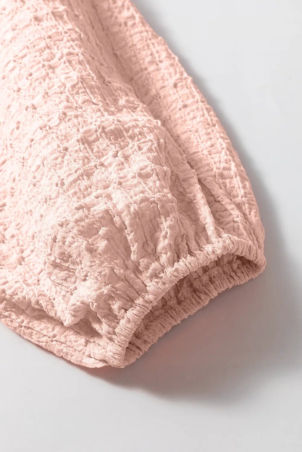 Grateful Threads Boutique Light Pink Textured Tiered Flowy Blouse - Blouses