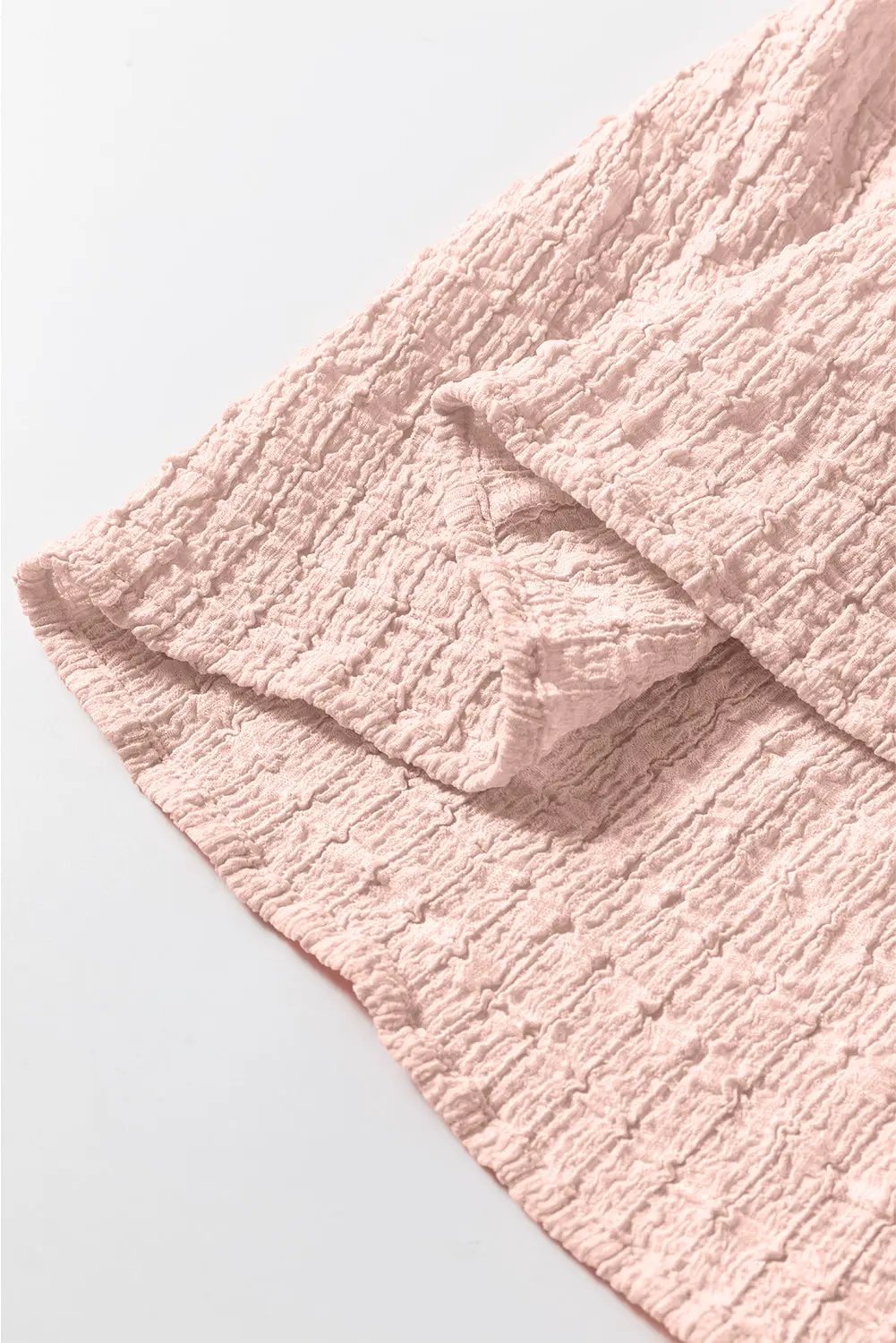 Grateful Threads Boutique Light Pink Textured Tiered Flowy Blouse - Blouses
