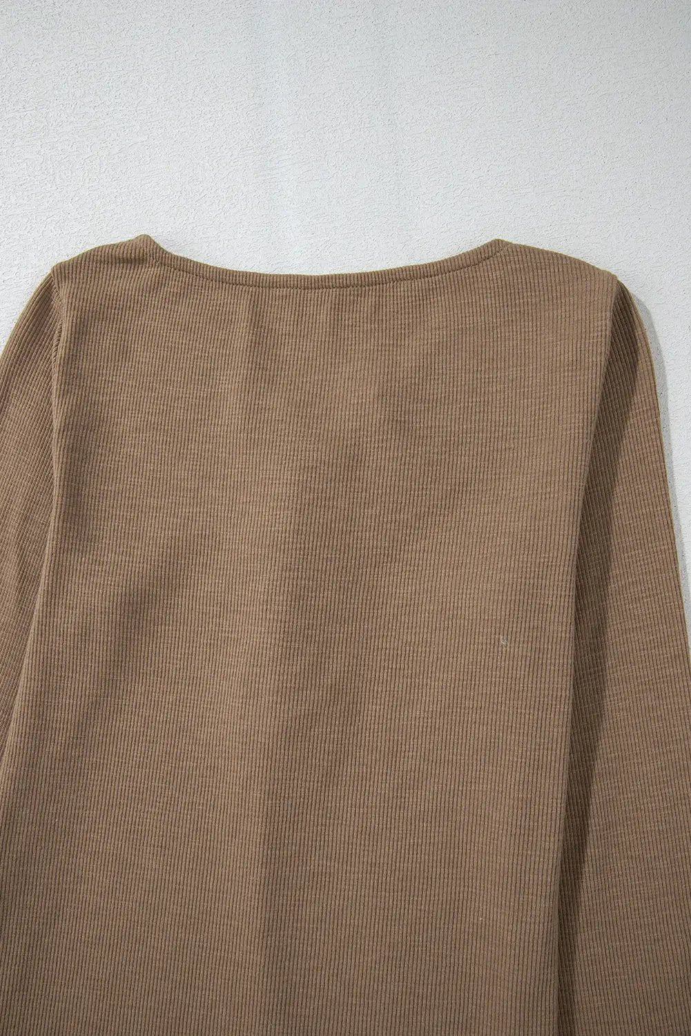 Grateful Threads Boutique Chestnut Anglaise Ribbed Long Sleeve Top - Shirts
