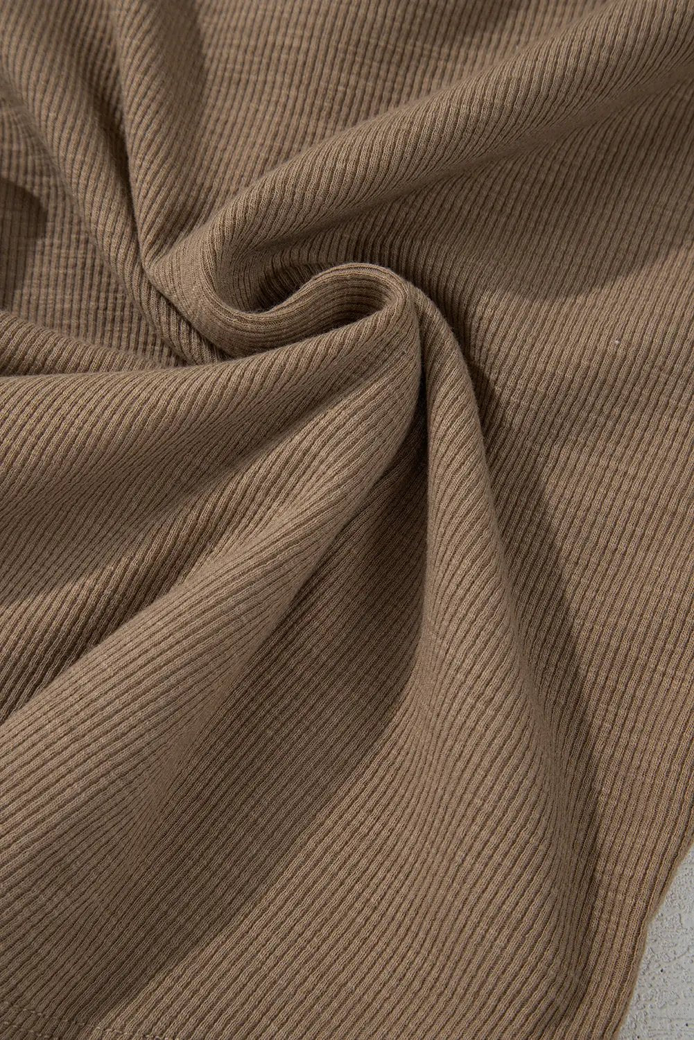 Grateful Threads Boutique Chestnut Anglaise Ribbed Long Sleeve Top - Shirts