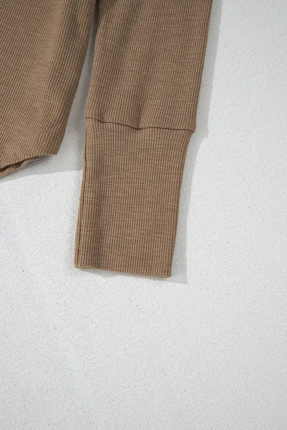 Grateful Threads Boutique Chestnut Anglaise Ribbed Long Sleeve Top - Shirts