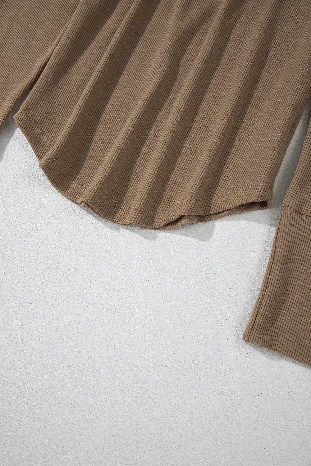 Grateful Threads Boutique Chestnut Anglaise Ribbed Long Sleeve Top - Shirts