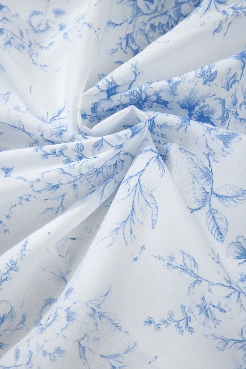 Grateful Threads Boutique Blue Floral Tied Collar Blouse - Blouses