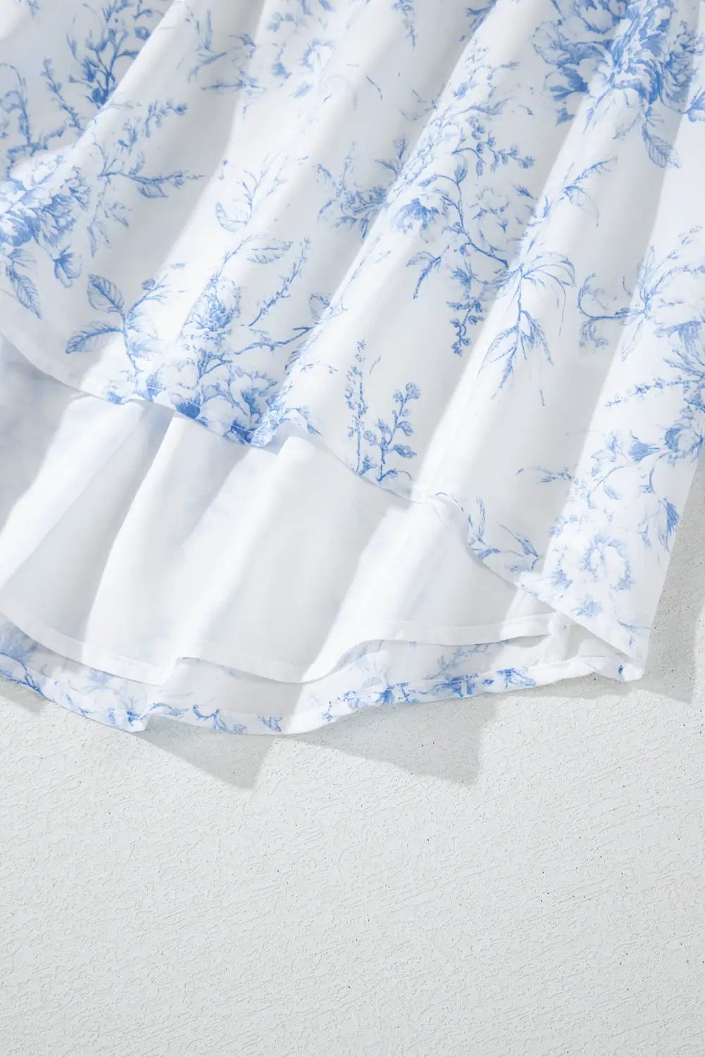 Grateful Threads Boutique Blue Floral Tied Collar Blouse - Blouses