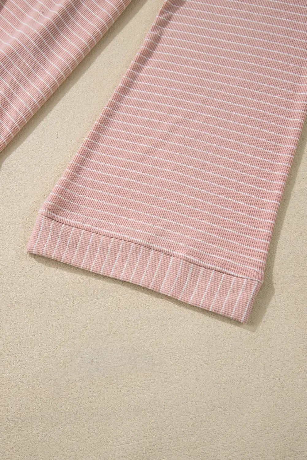 Grateful Threads Boutique Pink Stripe Cowl Neck Side Slits Loose Fit Long Sleeve Top - Tunics