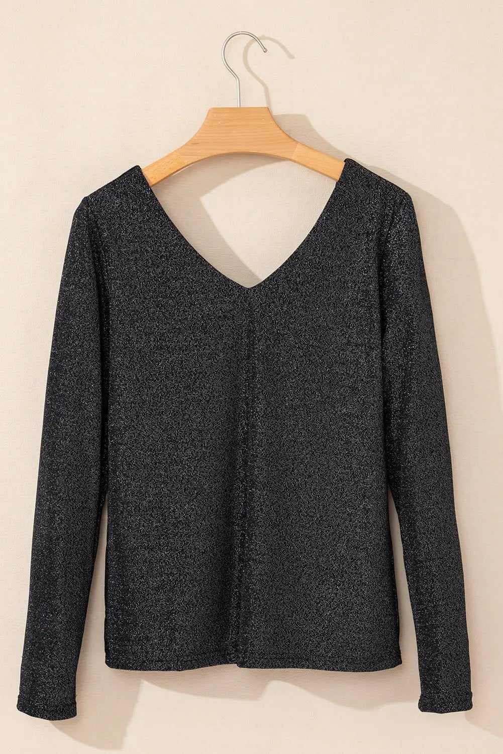 Grateful Threads Boutique Black Metallic Bowknot Open Back Top - Clothing Tops
