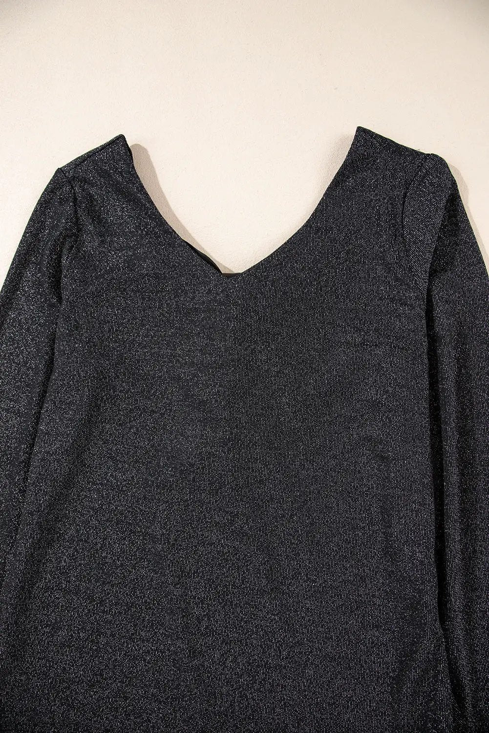 Grateful Threads Boutique Black Metallic Bowknot Open Back Top - Clothing Tops