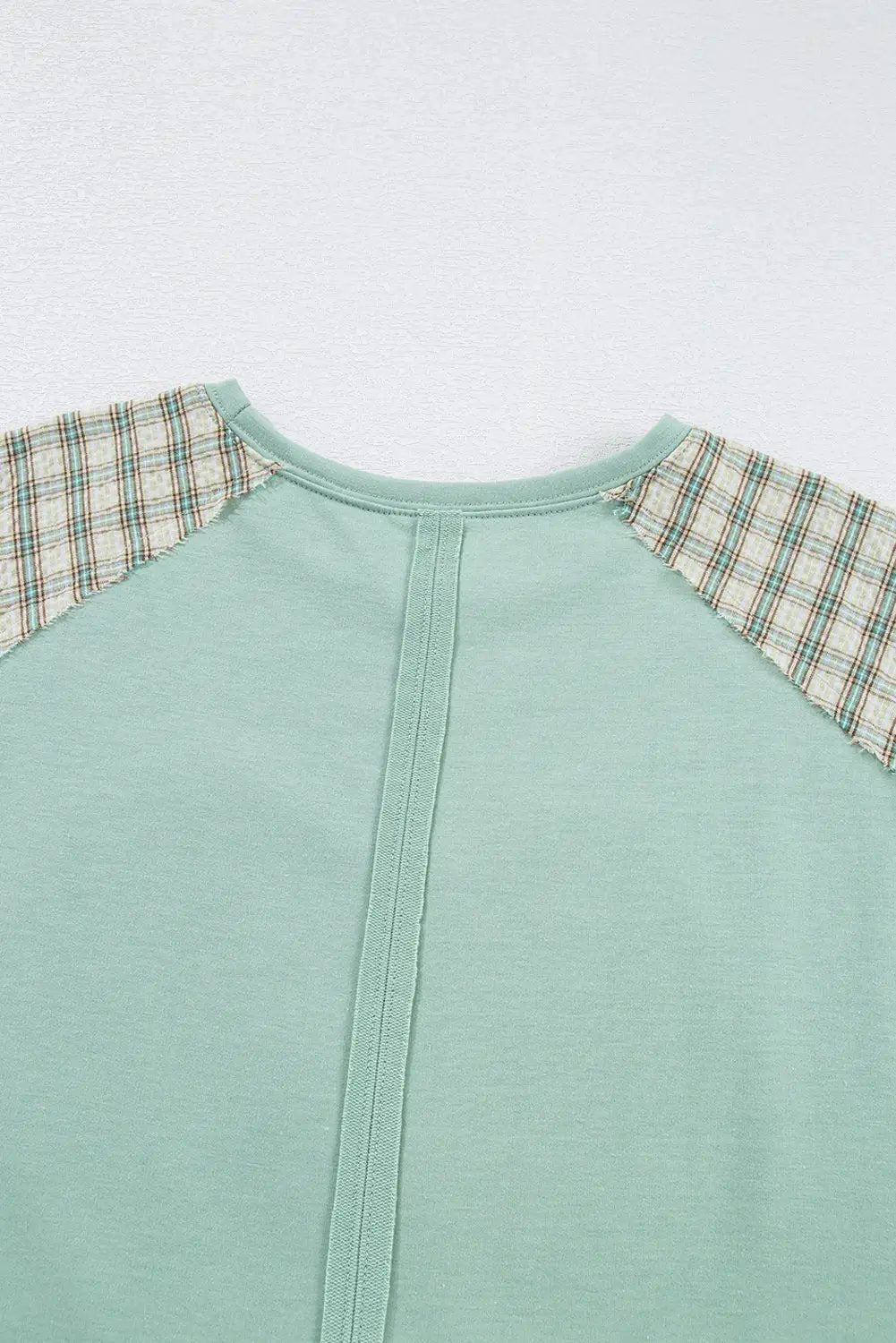 Grateful Threads Boutique Aqua Plaid Floral Peace Heart Graphic Wide Top - Blouses
