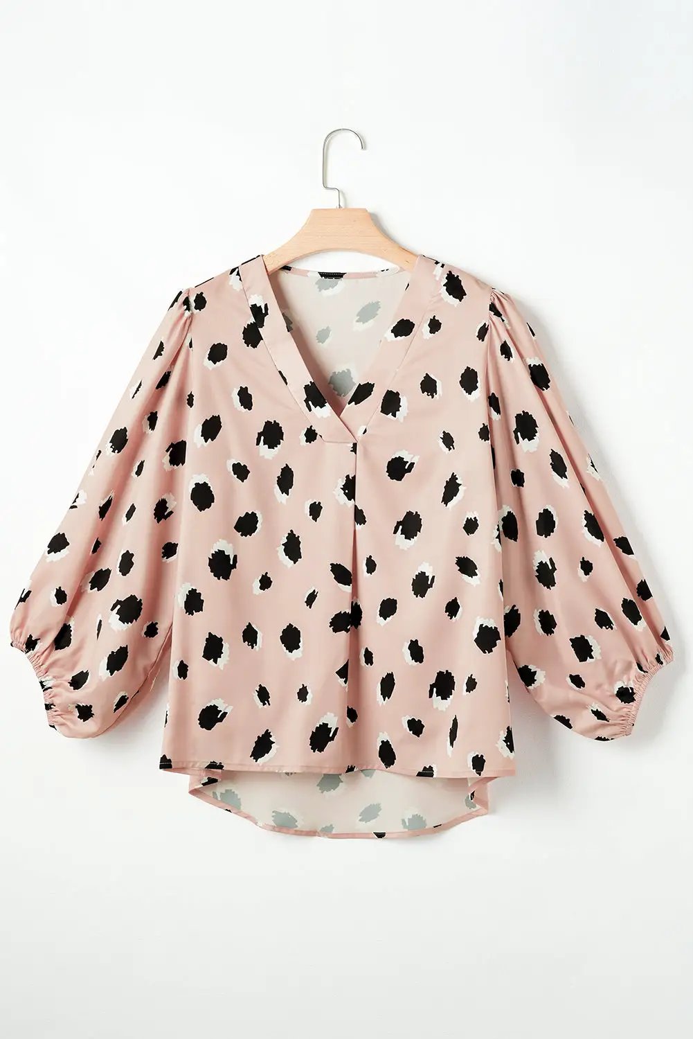 Grateful Threads Boutique Khaki Classic Leopard V-Neck Bracelet Sleeve Blouse - Blouses Leopard V Neck Blouse