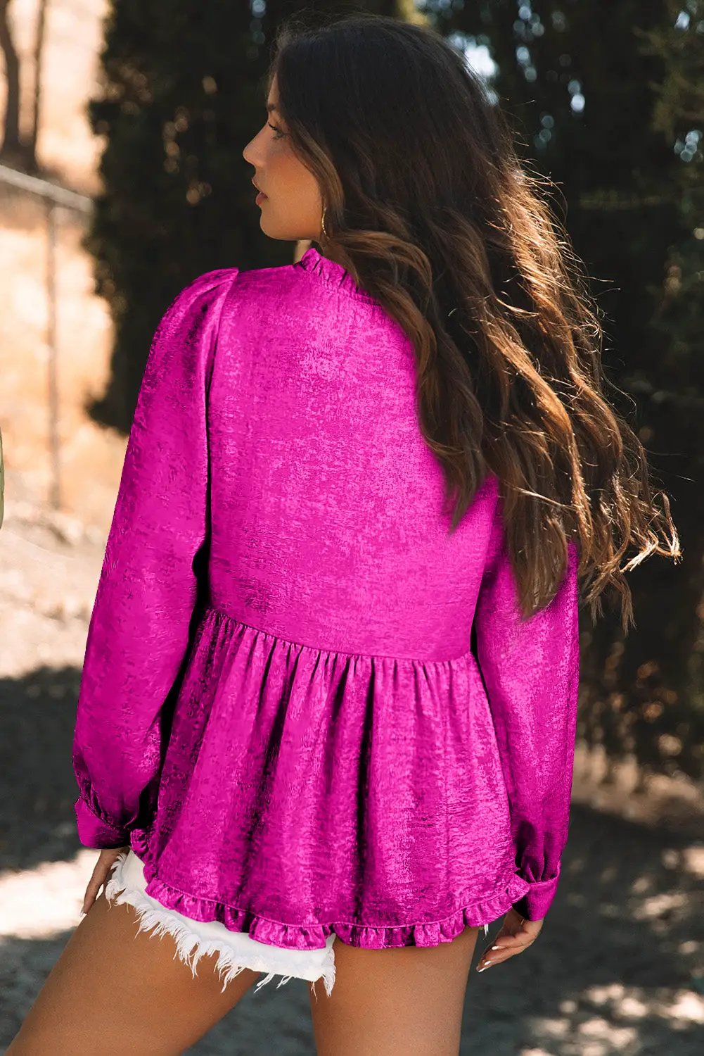 Grateful Threads Boutique Rose Red Metallic Blouse - Blouses