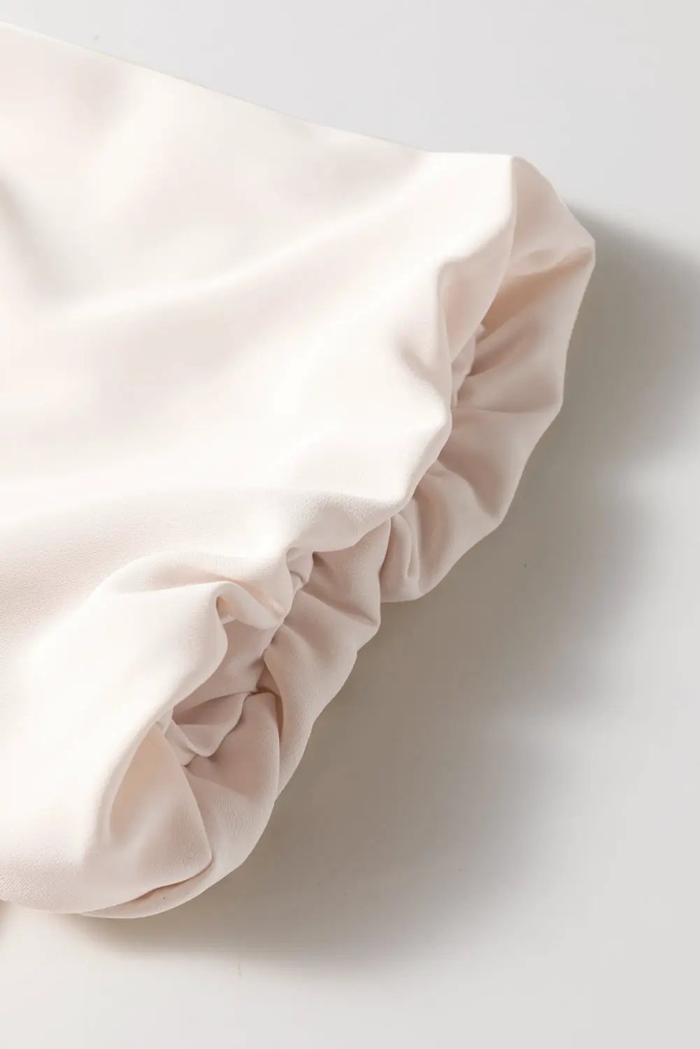 Grateful Threads Boutique White Bow Tie Short Puff Sleeve Ruffle Hem Blouse - Blouses white bow tie ruffle hem short shirt