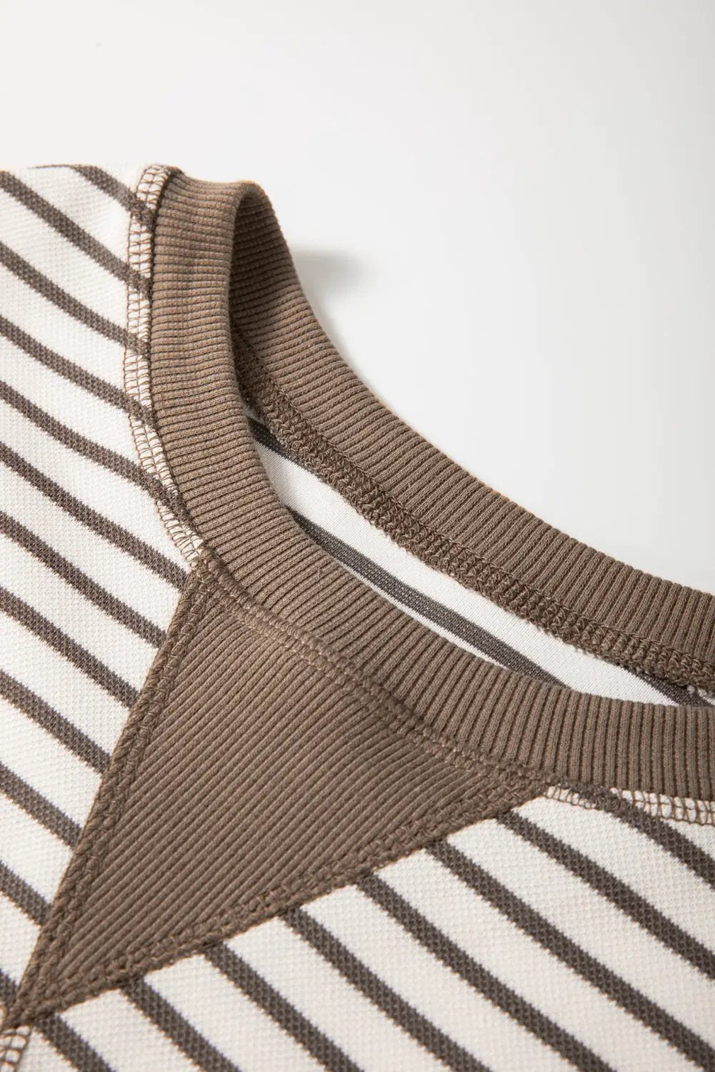 Grateful Threads Boutique Parchment Contrast Detail Striped Ruffle Short Sleeve Top - Shirts Parchment Contrast Detail Striped Ruffle Short Sleeve Top