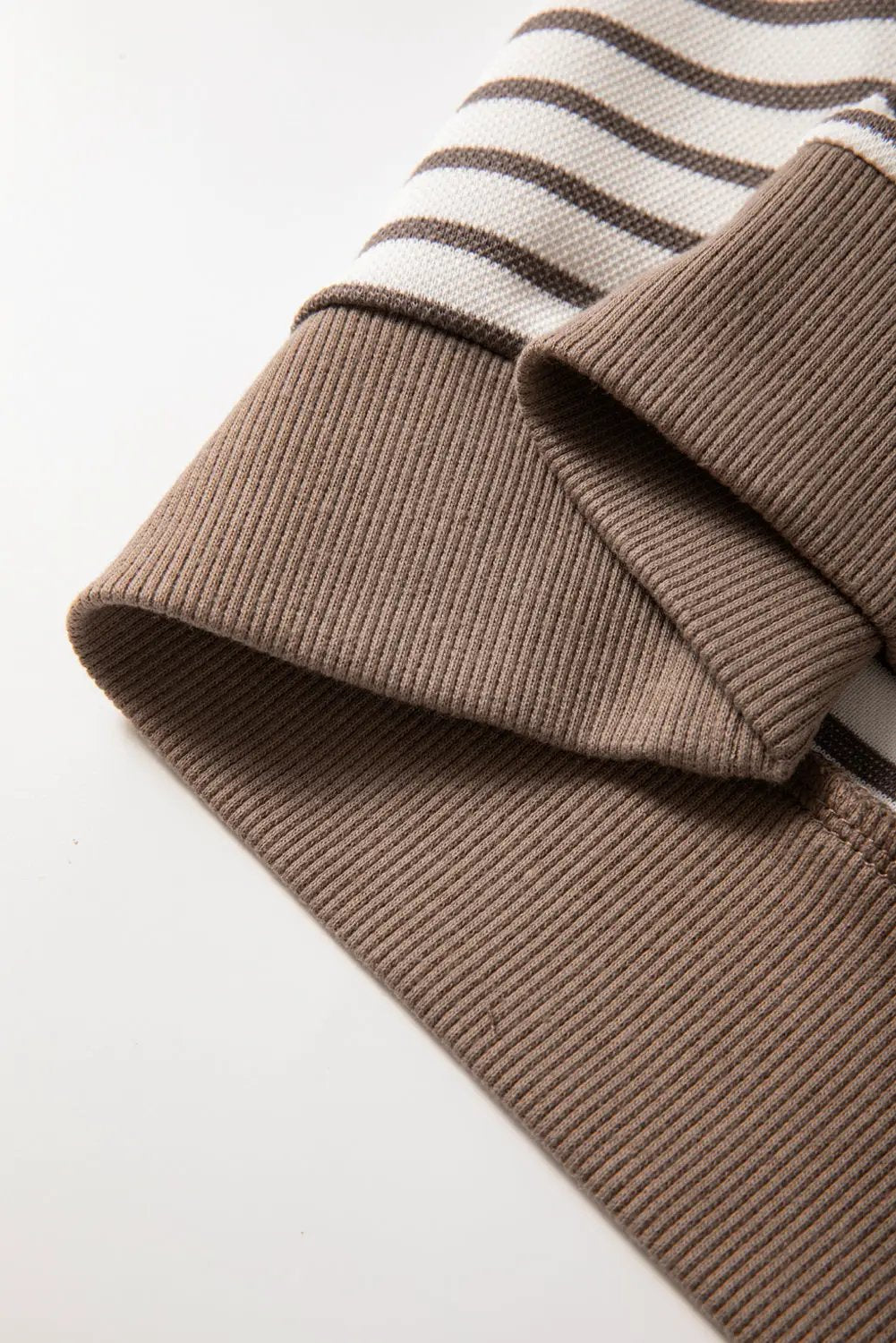 Grateful Threads Boutique Parchment Contrast Detail Striped Ruffle Short Sleeve Top - Shirts Parchment Contrast Detail Striped Ruffle Short Sleeve Top