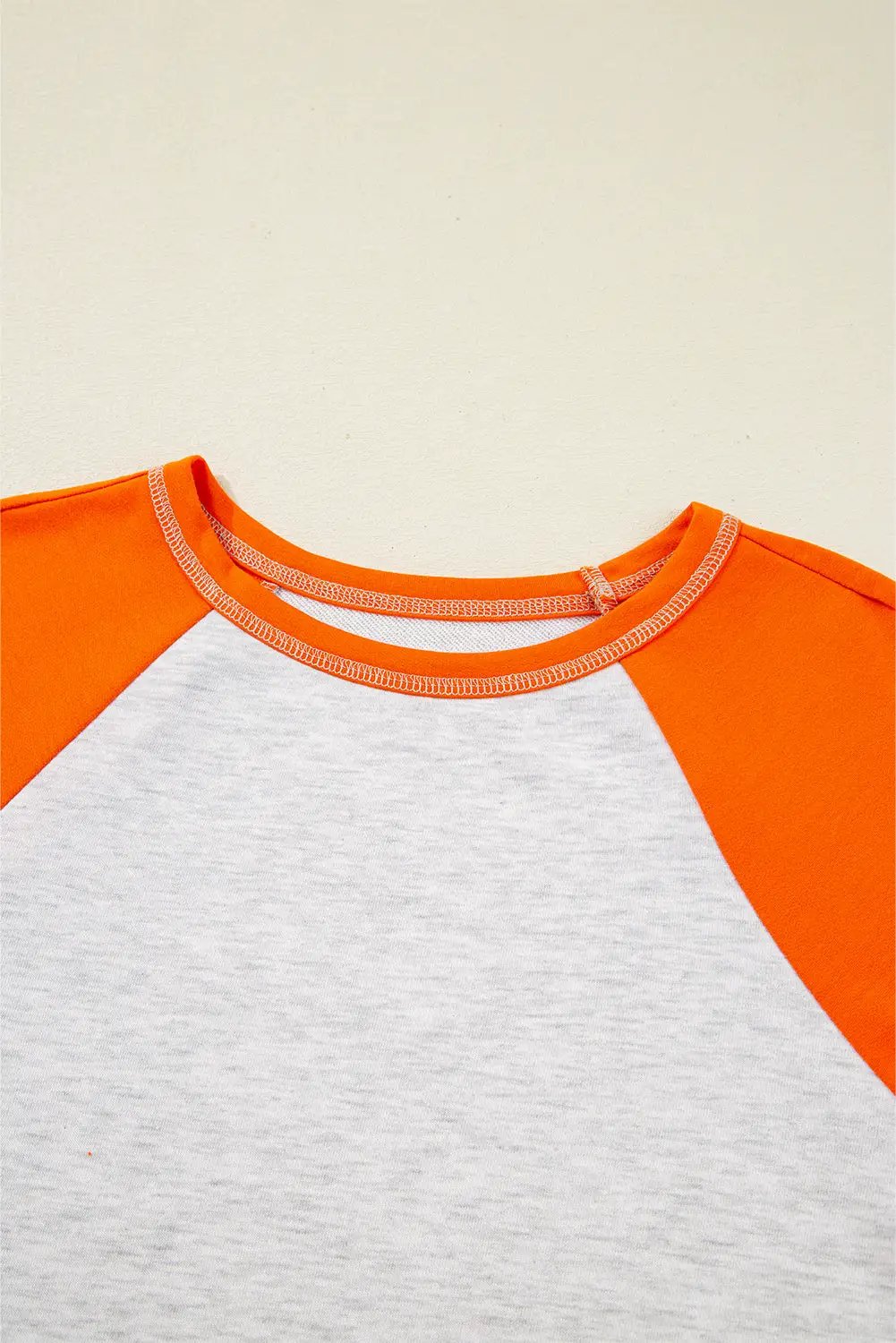 Grateful Threads Boutique Light Grey Color Block Raglan Sleeve Contrast Stitching Loose Fit Top - Sweatshirts Light Grey Color Block Raglan Sleeve Contrast Stitching Loose Fit Top